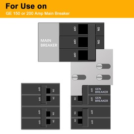 QYZZRS 2Set Generator Interlock Kit Compatible with General Electric GE 150 or 200 Amp Panels,1 1/4" Spacing Between Main and Branch Breakers,Professional Interlocking Kit（2Set）