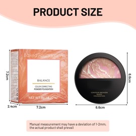 XdealCozyxc Baked Brighten Foundation Medium, Buildable Sheer to Light Coverage（#3）