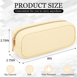 Makeup Bag Travel Bag Pouch for Purse, Cute Preppy Makeup Bag Cosmetic Zipper Pouch Purse Organizer Bag for Women, Waterproof Nylon Coin Pouch Sanitary Napkin Storage Bag for Work(Yellow-Small)