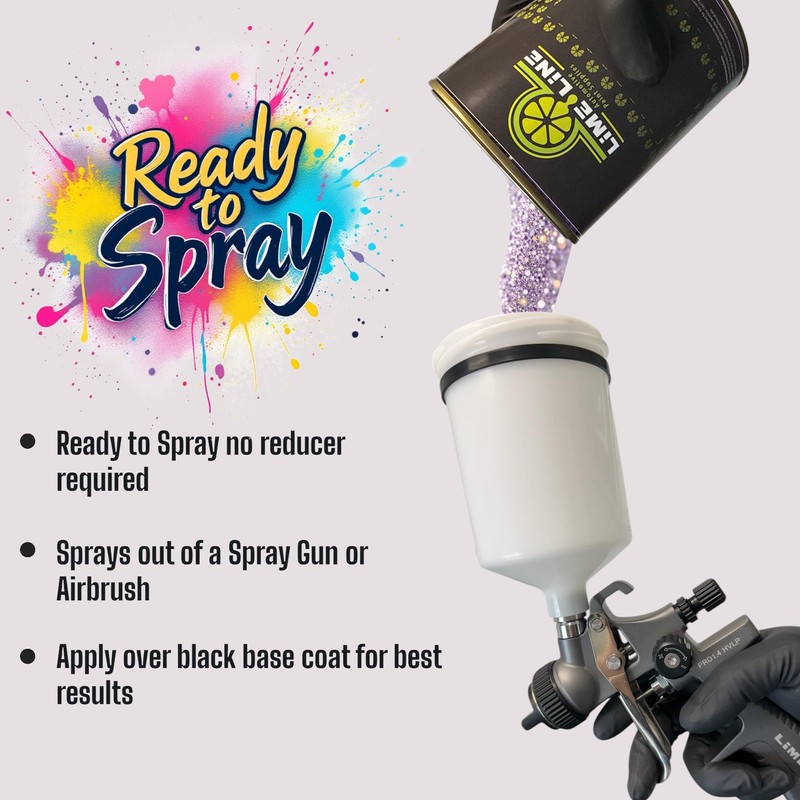 LiME LiNE Silver Rainbow Iridescent Metal Flake Automotive Basecoat- No