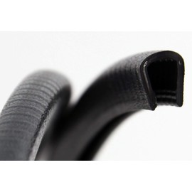 SMI-Kkantenschutzprofi KS6-8S Edge Protection Profile - PVC Rubber Clamping Profile - Steel Insert - Edge Protection - Black - Easy to Assemble, Self-Clamping without Glue Clamping Range 6-8 mm (5 m,