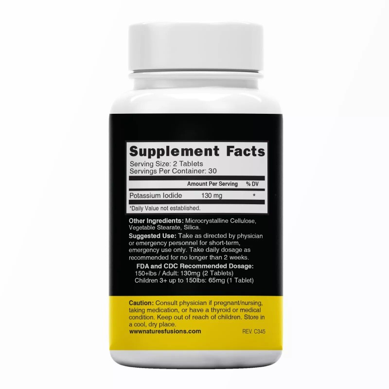 Nutri Supplements Potassium Iodide Radiation Tablets 130 mg (5 Pack)