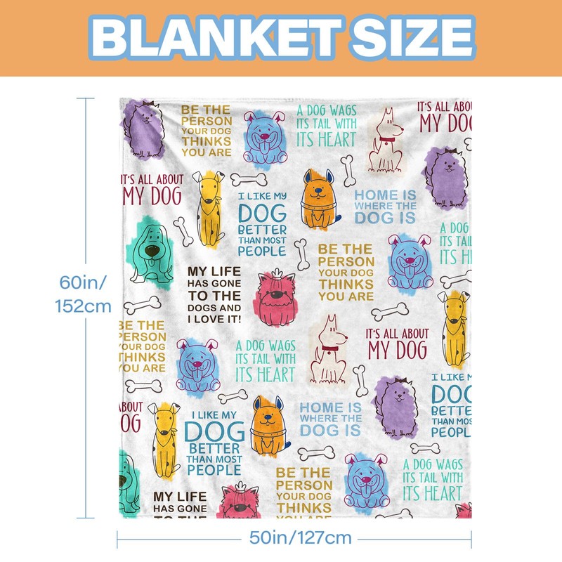 Wazzio Pet Blanket Gifts 50"x60", Cool Dog Gifts for Dog