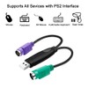 HuaLiSiJi PS2 to USB Adapter Keyboard Mouse Adapter, PS2 to