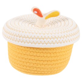 Cotton Storage Basket with Lid Basket with Lid Decorative Storage Coffee Table Decor Decorative Woven Baskets Towel Baskets Woven Basket with Lid Round Basket Cotton Rope