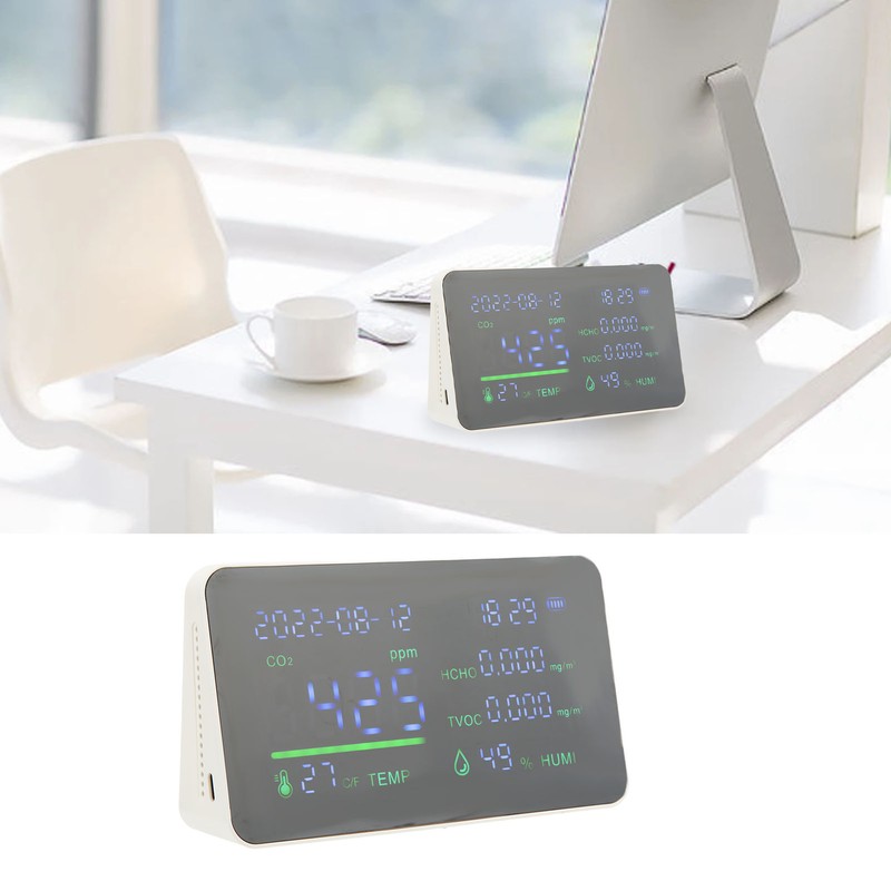 Air Quality Monitor CO2 Detector USB Charging Carbon Dioxide HCHO