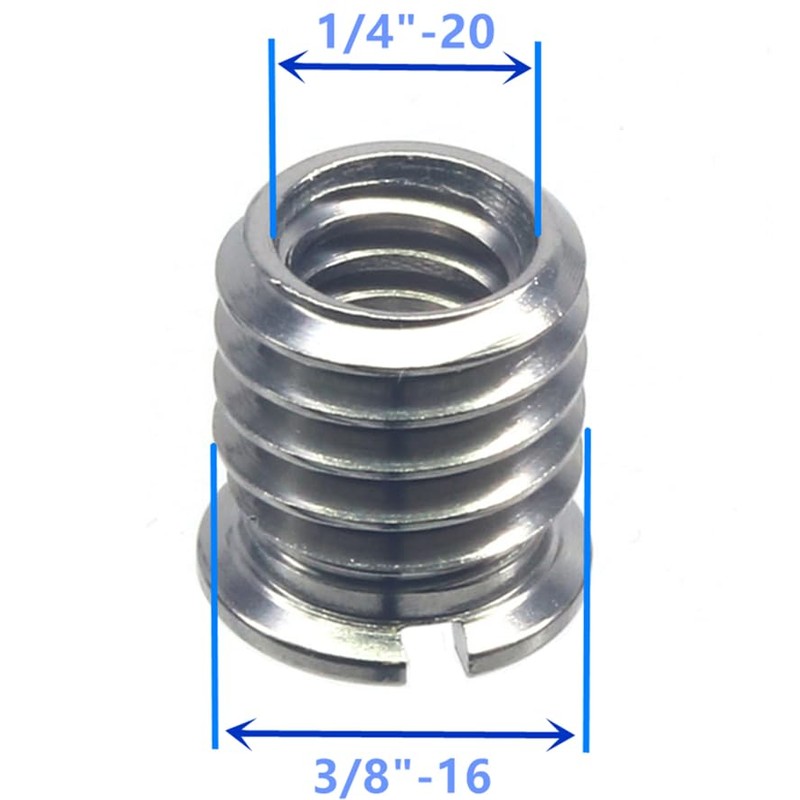 HITHUT Stainless Steel 1/4"-20 Female to 3/8"-16 Male Convert Screw