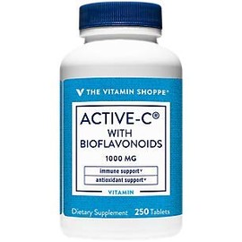The Vitamin Shoppe Active-C with Bioflavonoids 1000 MG - Antioxidant for Cardiovascular & Immune Health & Protection Against Free Radicals (250 Tablets)