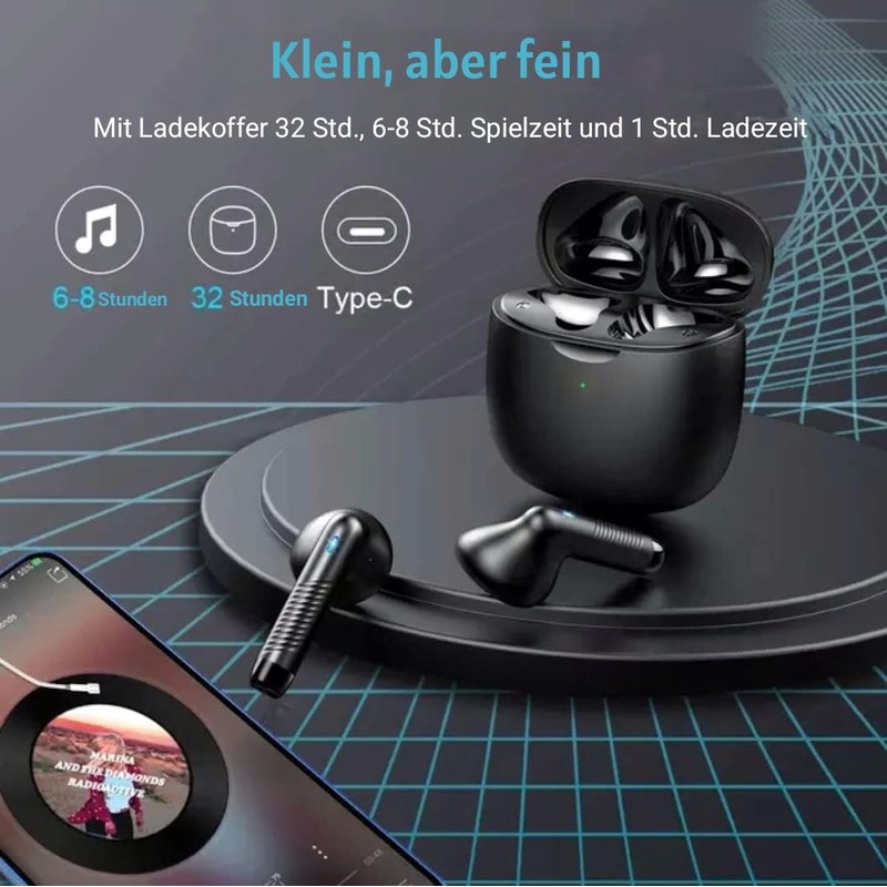 Kurt Bluetooth 5.3 In-Ear Headphones, Wireless Bluetooth 5.3 with Deep