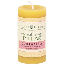 Bee Hive Candles 100% Pure Beeswax Aromatherapy Pillar Candle (2" x 3", Sensuality)