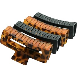 MAORULU Pinzas extragrandes para el pelo para mujer, de 12,7 cm, para cabello grueso y largo, con diseño cuadrado antideslizante de los años 90 para c