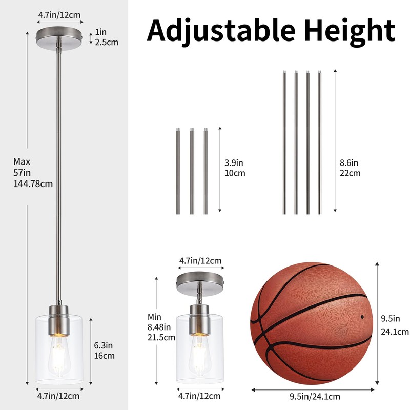 MAYNA 1-Pack Brushed Nickel Ceiling Light Fixture, Simple Silver Mini