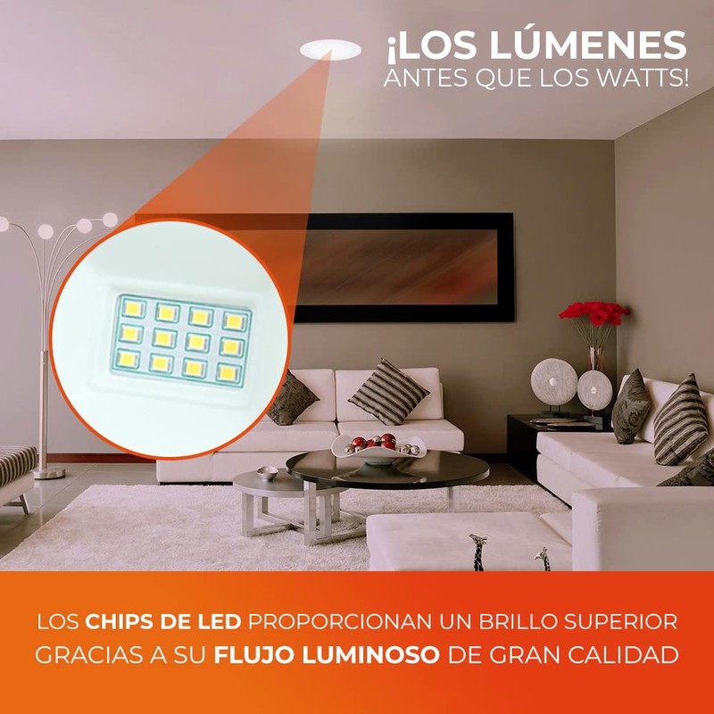 Tecnolite - Lámpara Downlight LED Empotrable 3.5 W, Luz Suave