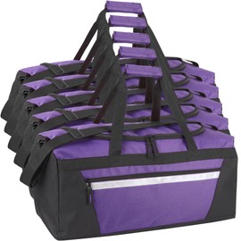 24 Pack Reflective Duffle Bags Bulk for Homeless Adults, Gym, Foster Kids Bulk Duffel Bags Wholesale (Purple Pack)