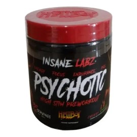 Pre Entreno en Polvo Insane Labz Psychotic Hellboy Sabor Cereza Sin Gluten                                                                            