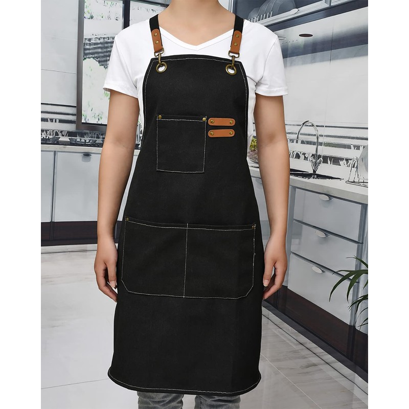 crazy bean BBQ Apron for Men Women Adjustable Work Apron
