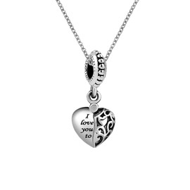 KunBead Jewelry I Love You to the Moon and Back Open Heart 18 inch Mum Necklace from Daughter Son