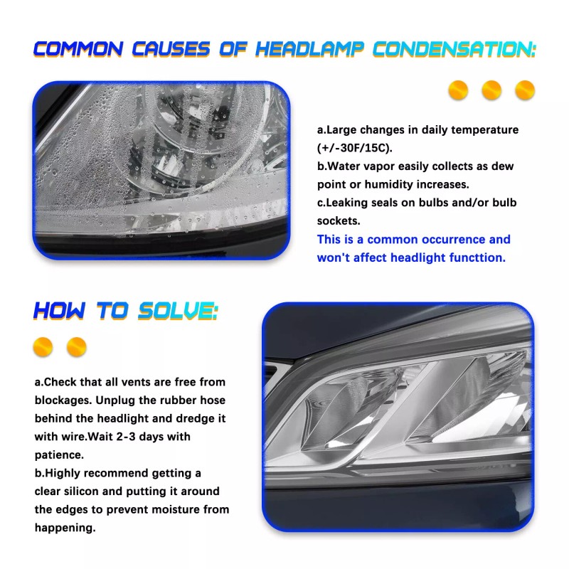 MAYELLO For 2009-2021 Nissan Frontier Truck Black Headlights Headlamps Left