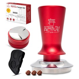 StealthActive&Co Espresso Tamper Set – 53mm Coffee Tamper Set with Coffee Distributor Tool, Espresso Tamping Mat – Spring-Loaded Hand Tamper with Aluminum Alloy Handle, Stainless Steel Base