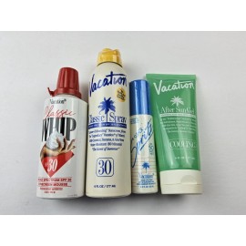 Vacation Classic Scent Sunscreen Spray, Whip, Spritz, After Sun Cooling Gel Set