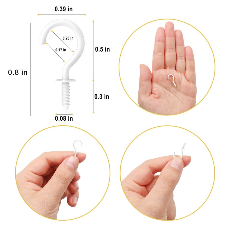 RELBRO 1/2 Inch Small Screw Hooks, Mini Metal Twist in