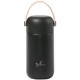 Yerbam 5.5oz Mini Tumbler Stainless Steel Vacuum Insulated Water Bottle Double Wall Thermos Flask Small Size BPA Free Leakproof (black)