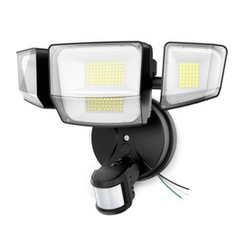 Onforu 90W 10000LM LED Motion Sensor Outdoor Lights, 4-Head Dusk to Dawn Outdoor Lighting, Hardwired Flood Lights, IP66 Waterproof 6500K Security Floodlight for Outside (Black)