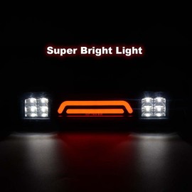 CHEDA LED 3rd Brake Light, Compatible with 2004-2008 Ford F150 Lobo/07-10 Ford Explorer Sport Trac/06-08 Lincoln Mark LT, Third High Mount Stop Lights Smoky Lens Black Housing 7L3Z13A613B