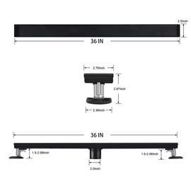 Bmvlffs 36-Inch Linear Shower Drain with Tile Insert Grate, 2-in-1 Flat Reversible Matte Black Cover, Rectangle Floor Drain Brushed 304 Stainless Steel Including Hair Strainer