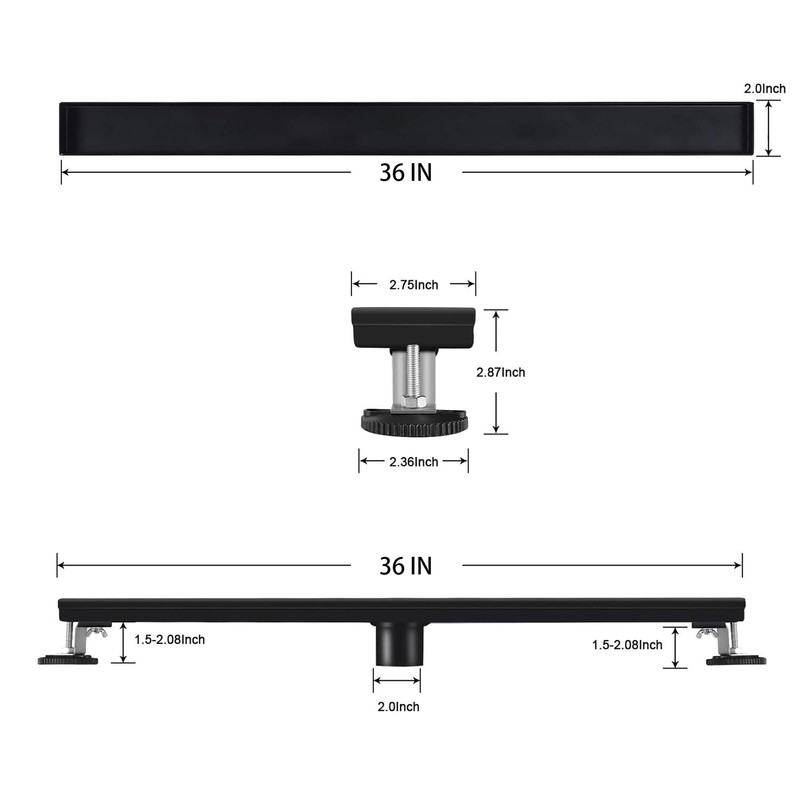 Bmvlffs 36-Inch Linear Shower Drain with Tile Insert Grate, 2-in-1
