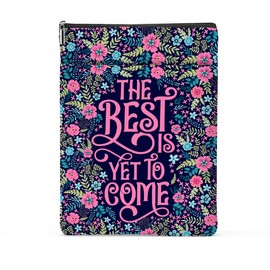 Floral Book Sleeve Book Cover Book Protector with Zipper Graduation Birthday Christmas Inspirational Gifts for Women Friends Female Encouragement Book Lovers Gifts Bookish Bookworm Gifts Double Sided