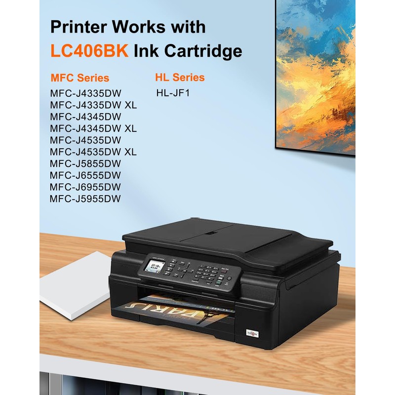 LC406BK LC406 Ink Cartridges High Yield Compatible LC406 Black Ink