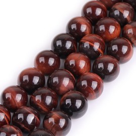 (16mm/Red) - GEM-inside 16mm Round Red Tiger Eye Beads Strand 15 Inches