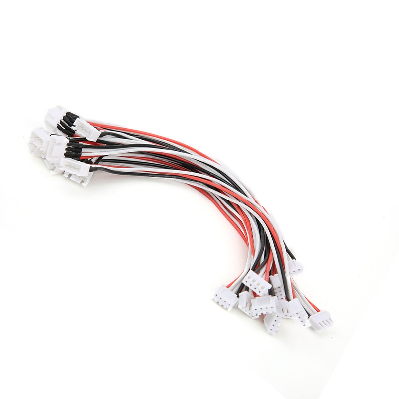 10pcs 20cm XH4P Male to Female Balance Extended Silicone Cable