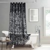 SD SDLIVING Black Lace Shower Curtain with Tassels,Luxury Floral Sheer
