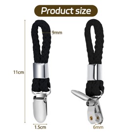 Pavlleen Pack of 8 towel clips, hanger for towels, tea towel holder, hooks for towels, towel clips with loops, towel hanger without sewing, black hook