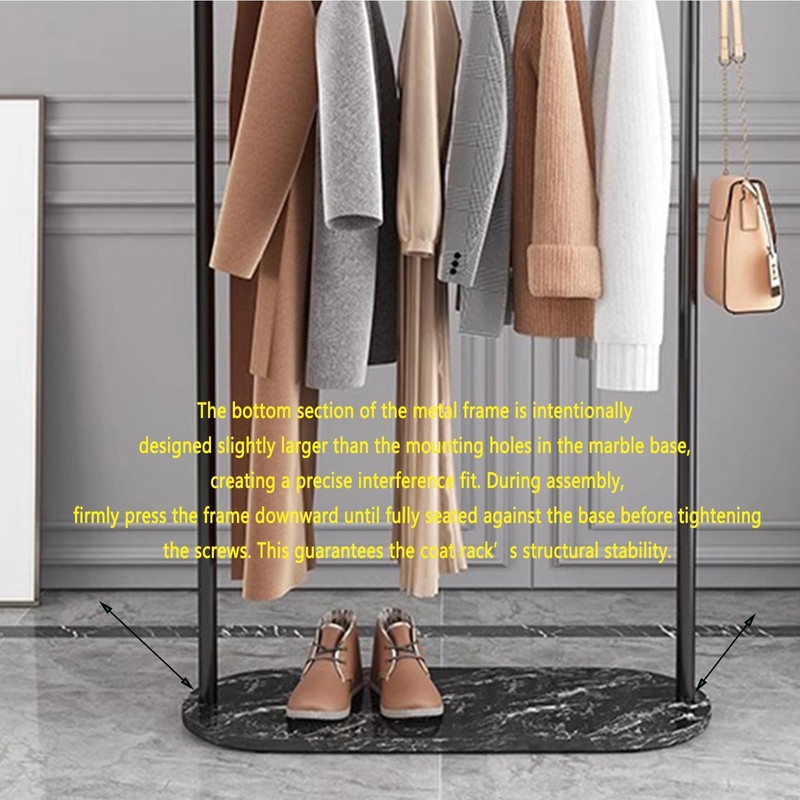 ZEYEXE small clothing rack,heavy duty clothes rack with Marble base,metal