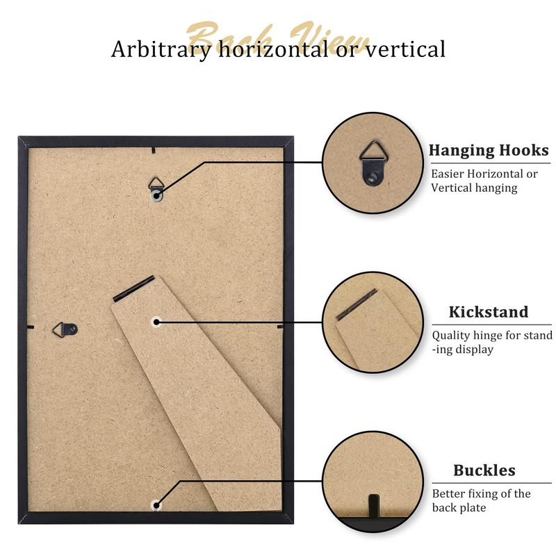 Photo Frame (Black Wood, A5, Set of 2)