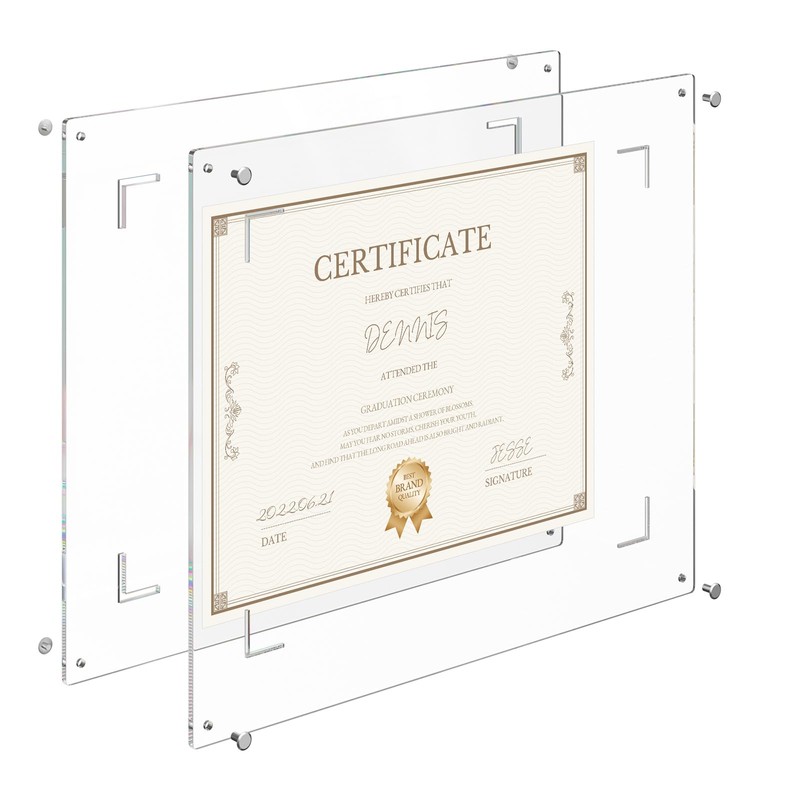 NIUBEE Diploma Frame 8.5x11 with Dried Flowers Acrylic Frame Display
