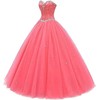 Likedpage Women's Sweetheart Ball Gown Tulle Quinceanera Dresses Prom Dress