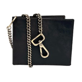 ANDERS Original wallet with chain in high-quality leather landscape format biker wallet with chain wallet men, brown, chain wallet