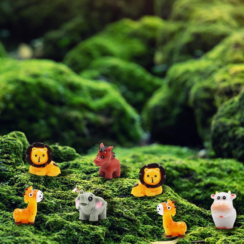 OZLMC 50 Pcs Mini Giraffe Figurines for Fairy Gardens,Miniature Landscapes,