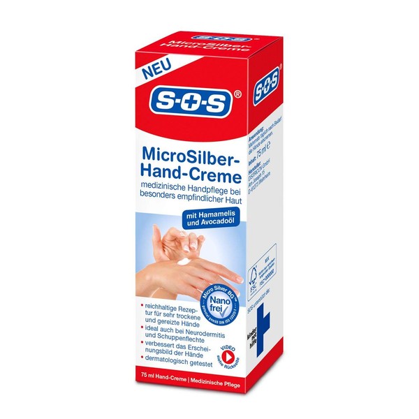 SOS Micro Silver Hand Cream Pack of 2 x 75 ml