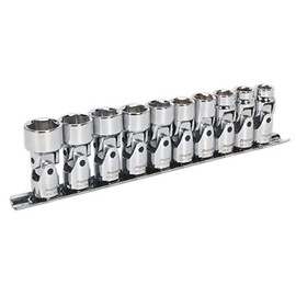 Sealey Ak2710 Universal Joint Socket Set 3/8Sq Drive 6Pt Walldrive 10Pc Metric