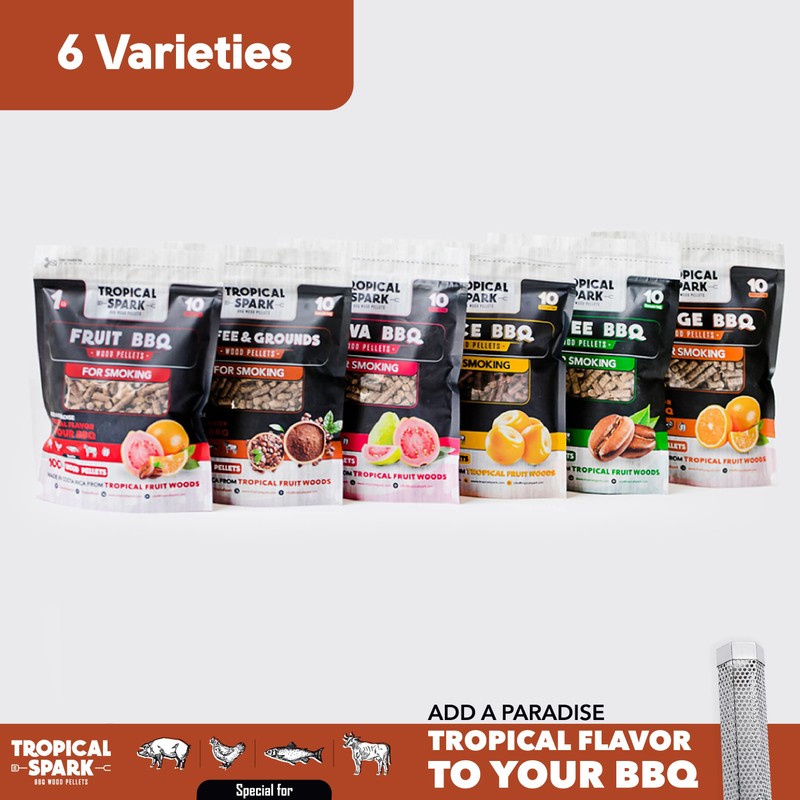 Tropical Spark Wood Pellets | Perfect for BBQ, Smoking, Grilling,