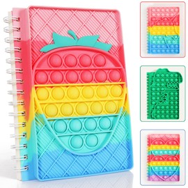 ZHIHUI Pop it Fidget Notebook Dairy A5, Popper Push Bubble Fidget Sensory Toys, Simple Notedpad Secret Journal Dairy 50 Pages, Poppet A5 Notebook,School Note books for Girls Boys Kids Adults