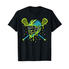 Lacrosse Ice Cream Drip Lax Boys Helmet Stick Youth Players T-Shirt