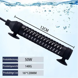 GERUI Aquarium Heater 35W/50W (1L-20L), Aquarium Heater with Temperature Controller Heating Rod Aquarium for Fish Tanks and Aquarium with Overtemperature Protection (50W)