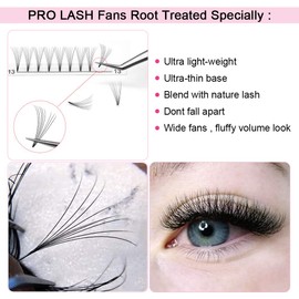 Premade Volume Eyelash Extensions 8D-D-0.07-12 Short Stem Premade Fans Eyelash Extensions 9 to 20 mm Volume Lash Extensions .07 .10 Pre made Lash Fans C D Curl (8D-D-0.07,12mm)