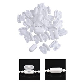 YFFSFDC 10pcs Ball Chain Connector Plastic Chain Curtain Accessories Crimp Clip Link Connector Chain Pull Cord with Connector for Bead Chain White